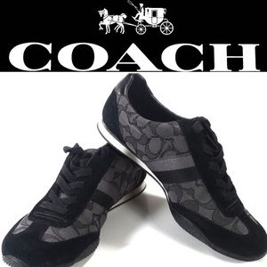 💖10b Coach Shoes Kelson Sneakers in Black Suede